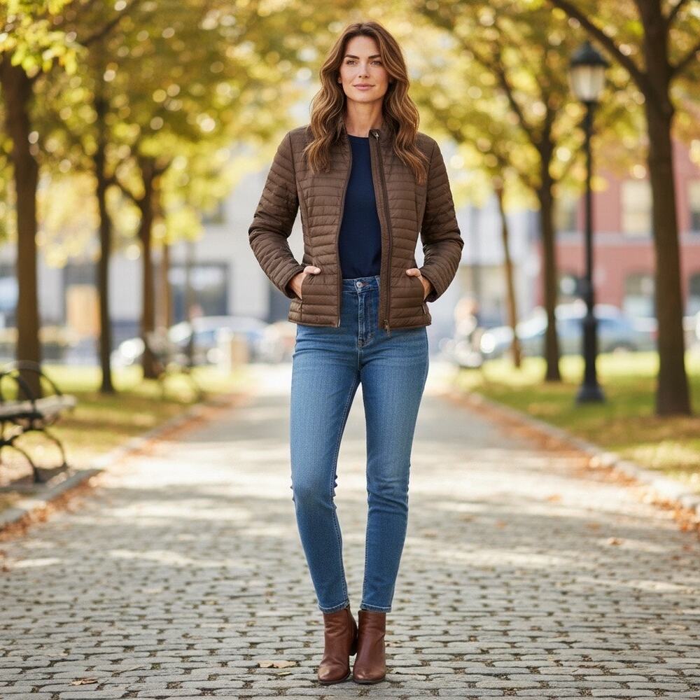 Anne Fontaine Puffer Jacket Quilted Felicia Cropped - Picture 11 of 12